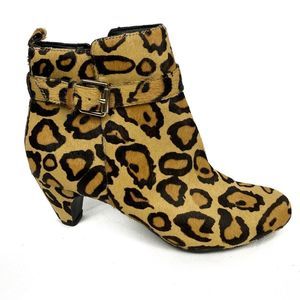 NWT SAM EDELMAN Mandi Leopard Print Buckle Booties